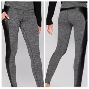 Athleta herringbone faux leather metro legging